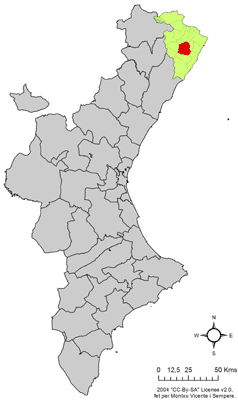 Cervera del Maestre - Localizazion