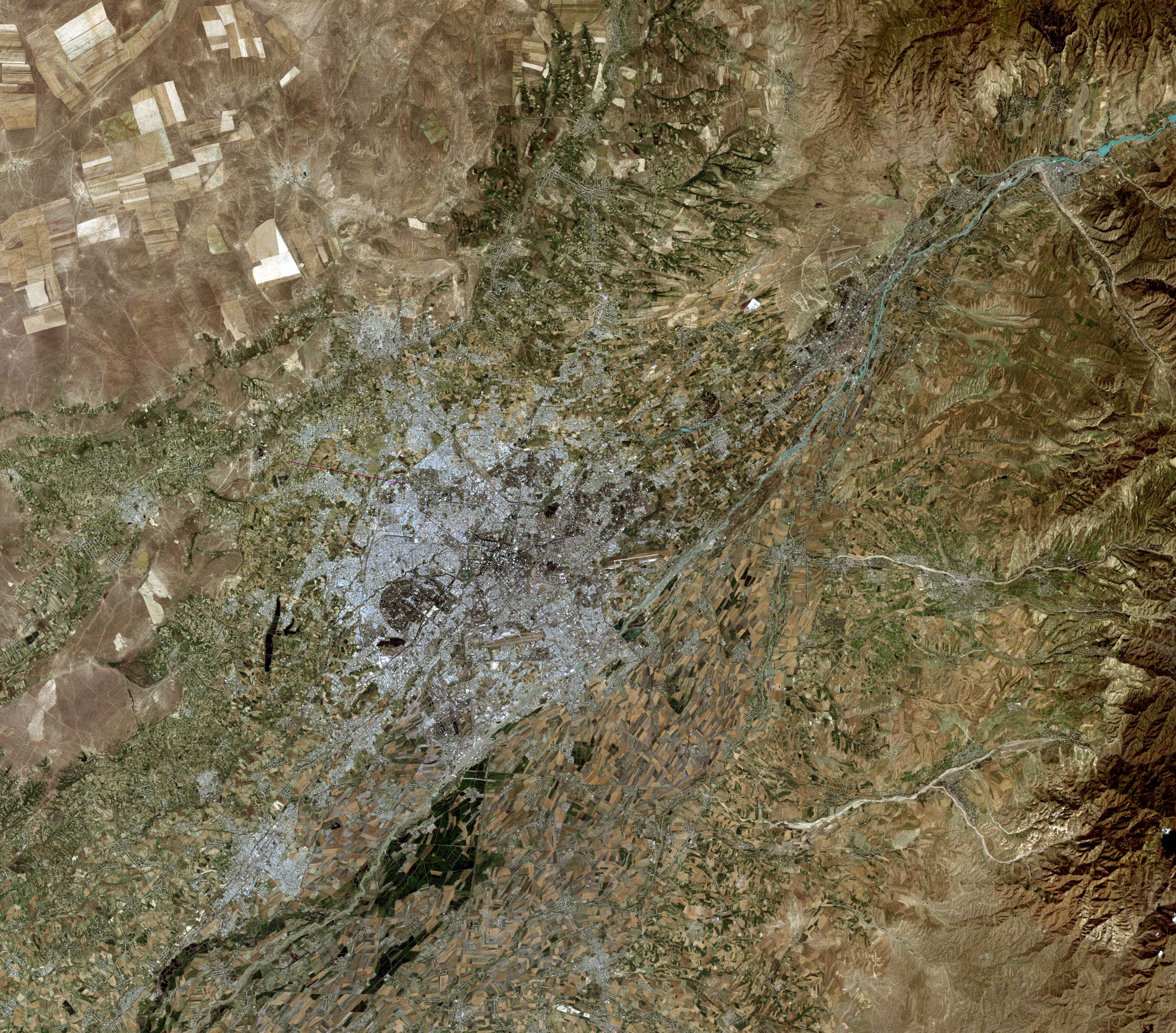 Tashkent and vicinity, satellite image Landsat 5, 2010-06-30