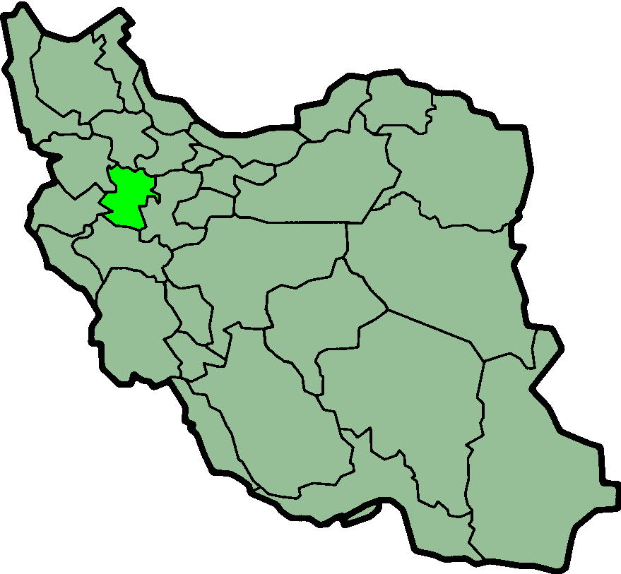 Map showing Hamedan in Iran