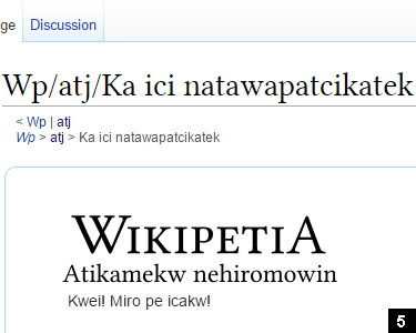 5. Vous êtes maintenant sur la page d'accueil de Wikipetia.