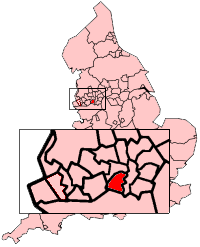 Trafford shown within England