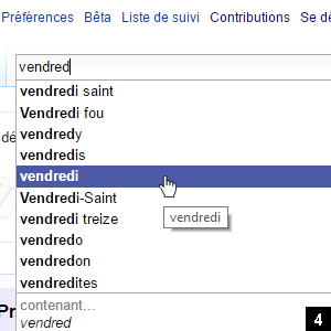 4. Dans la boite de recherche située en haut à droite, tapez le mot que vous voulez traduire en langue Atikamekw.