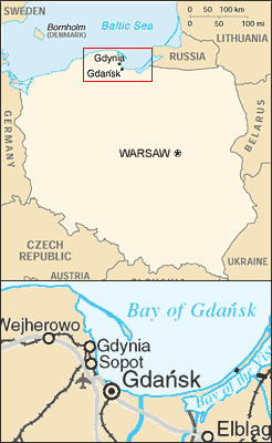 Map of the Tricity area