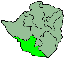 Map of Zimbabwe with the province highlighted