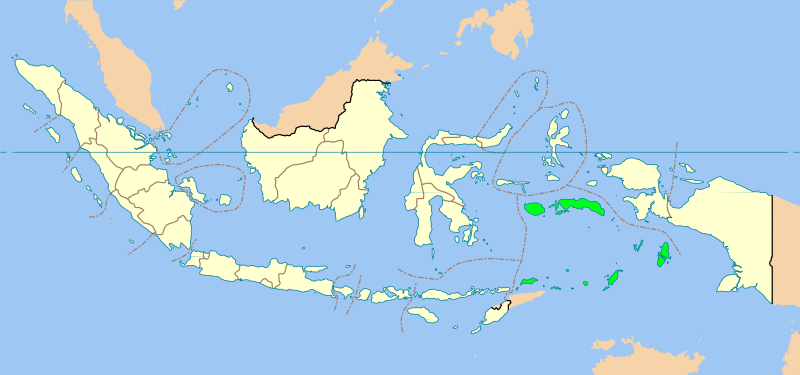 Map of Maluku province in Indonesia