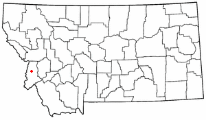 Location of Hamilton, Montana