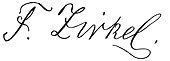 signature de Ferdinand Zirkel