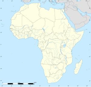 A map of Africa, with points marking the locations of Cape Agulhas and Cape Angela.