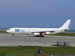 Een Airbus A340 van Hi Fly.