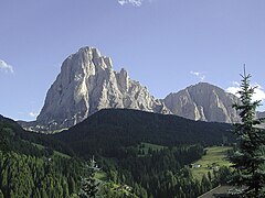 Le groupe du Sassolungo depuis l'Alpe de Siusi.