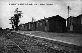 La gare provisoire, en 1919