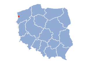 Szczecin on a map