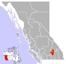 Location of Enderby in British Columbia