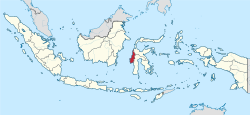 Batı Sulawesi'nin Endonezya haritasındaki konumu