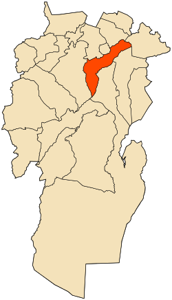 Localização da cidade dentro da província de Khenchela