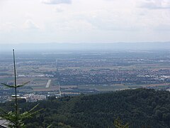 Vue sur la vallée du Rhin.