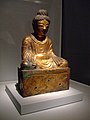 Buddha assis[N 1]. Daté 338. Bronze doré, H 40 cm. San Francisco, The Asian Museum of Art