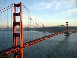 The Golden Gate Bridge is painted international orange to make it visible in the fog.