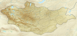 Location of the lake in Mongolia.