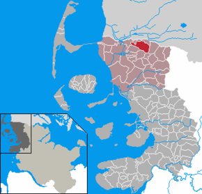 Poziția Süderlügum pe harta districtului Nordfriesland