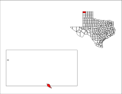 Location within Dallam County and Texas