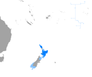 Aire de diffusion du maori de Nouvelle-Zélande.