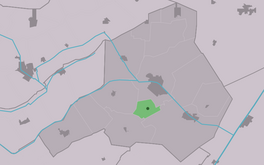 Lokaasje Langedike (grien) yn 'e gemeente Eaststellingwerf