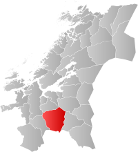 Kart som viser Midtre Gauldal kommune.