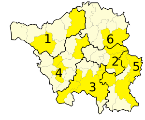 Podjela Saarlanda po distriktima