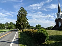 Mount Olivet Church and cemetery along Winchester Grade Road through Stotlers Crossroads