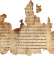 Image 4Portion of the Temple Scroll, one of the Dead Sea Scrolls written by the Essenes (from History of Israel)