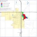 1955 tornado destruction map of Blackwell