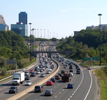 A severely congested freeway.