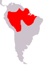 Distribución do Melanosuchus niger