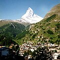 The Matterhorn and the Swiss town of Zermatt