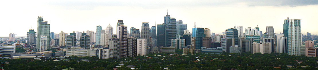 Ang Lungsod ng Makati sa Kalakhang Maynila, ang sentrong lungsod pampinansiyal ng bansa.