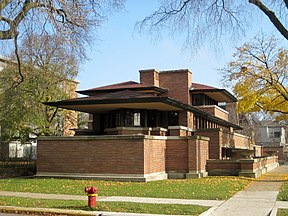 Robie House – Vorderseite entlang der Straße