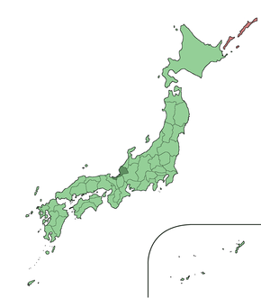 Poloha prefektury Fukui na mapě Japonska