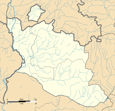 Mapa konturowa Vaucluse, na dole po prawej znajduje się punkt z opisem „Bastidonne”