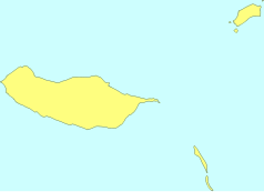 Mapa konturowa Madery, w centrum znajduje się punkt z opisem „Machico”