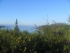 Embouchure de la rivière Pontbriand dans la Baie Pontbriand, dans le golfe du Saint-Laurent