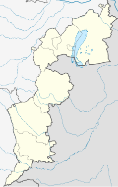 Mapa konturowa Burgenlandu, w centrum znajduje się punkt z opisem „Mannersdorf an der Rabnitz”