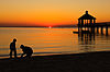 The sun setting over Lake Pontchartrain