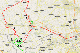 Routekaart van de Gent-Wevelgem 2016