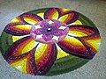 A flower carpet made during the Onam festival in Kerala, India