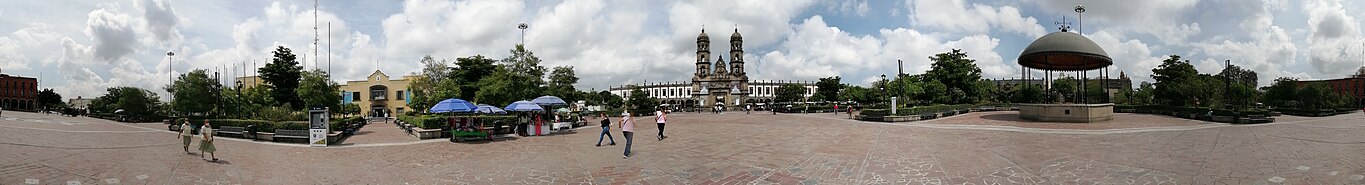 Panorama of city with mixture of five to ten story buildings