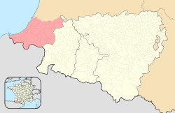 Location of Labourd within the Pyrénées-Atlantiques departement.