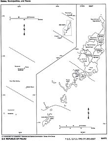 Carte au trait d'un groupe d'îles disposées selon une courbe