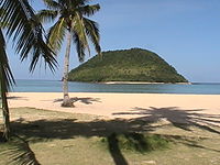 Tumaquin Island from the beach of Sicogon Island