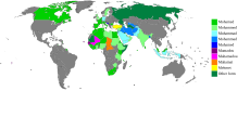 Land hvor Muhammad (grønt) er mye brukt